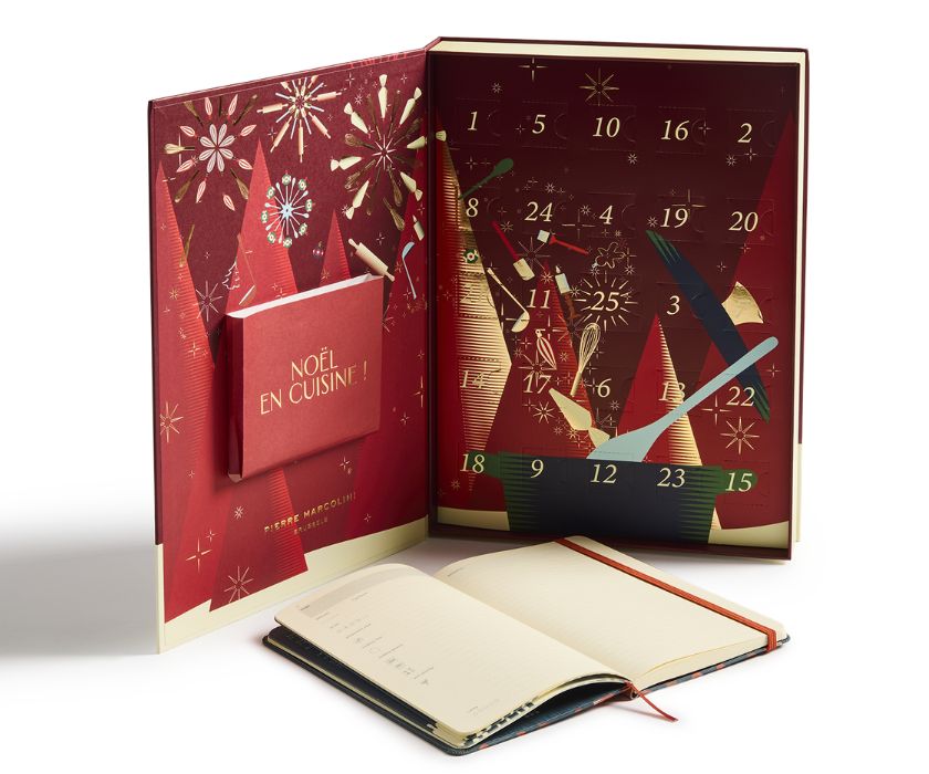 Advent calendar with moleskine recipes book