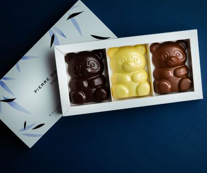 Trio of marshmallow pandas 